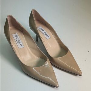 Jimmy Choo Nude Patent Leather Heels